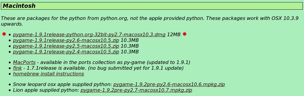 Install pygame on mac